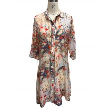 Women's  Multi color button long  Red forest cardigan Shirt KBS26115