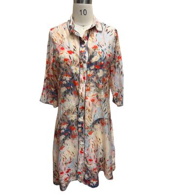 Women's Multi color button long Red forest cardigan Shirt KBS26115