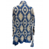 Cotton   Dimond cut  blue denim  lace  print  floral  open front Cardigan KD26133