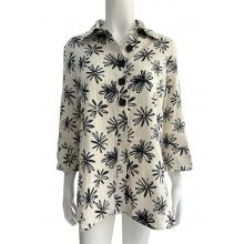 Women's Black and white  Floral  button Shirt KH26188