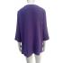 Cotton   asymmetric cut pocket 3/4 slv purple queen Top KH26195