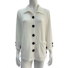 Women's  Button Decorated   Single  pocket white snow Shirt KH26198
