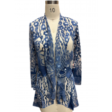 Women's Denim Blue Sea line open front cardigan KV26142