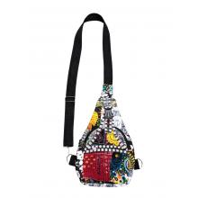 Cotton  B/W Multi  color patchwork Kantha Crossbody side Bag R26082