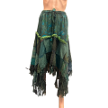 Cotton Green patchwork thread artwork fringe boho  Short Mushroom  Skirts R261121
