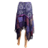 Cotton Purple patchwork thread artwork fringe boho  Short Mushroom  Skirts R261122