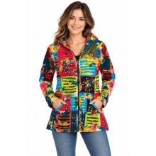 Hand Brush  Mushroom and Sun Zip Jacket  D358