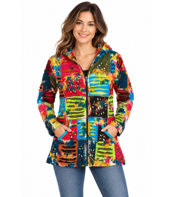   Hand Brush  Mushroom and Sun Zip Jacket  D358 