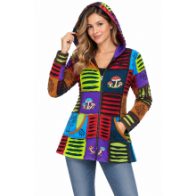Mushroom Emb  Artwork  ZIP Jacket D390