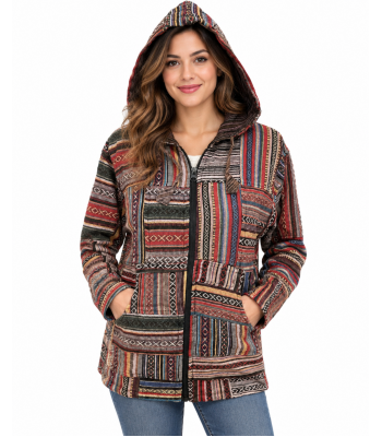 Cotton  Lining  Zip Hooded Jacket D533