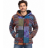 Cotton Patch Block Print  Zip Hooded Lining  Jacket D555