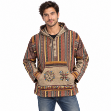 Cotton Three Button Hooded pullover  D605