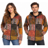 Cotton Multi Patchwork Block Print Fleece Lining Zip Jacket  D631