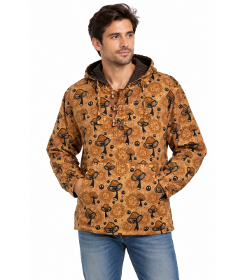 Cotton Mushroom Fleece Lining Hooded Sweatshirt (D648)
