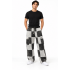 Cotton Black & White Patch Wide Leg Cargo Pant D955