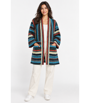 Cotton Aztec Multi Open Front Cardigan Jacket DT25810 