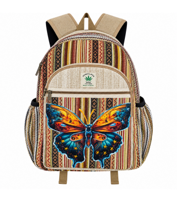 Cotton Hemp Natural King Butterfly Backpack FB252