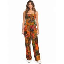 Cotton Multi Print Bohemian Himalayan Overall Jumpsuit HF14