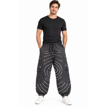 Cotton Black & White Swirl Artwork Balloon Pant HF32