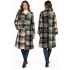 Women's   Button  Down  Plaid  Long  Cardigan  Coat KBS24784