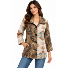 Women Cowgirl Aztec Trible Jacket KBS25509
