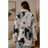 Women's Collar Single Button B/W Cow Print Plaid Jacket Coat  KBS26729