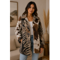 Women's Collar Three Button Cow Print Jacket Coat KBS26735