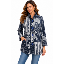 Women Multi Patchwork Button Down Floral Jacket KCT25520