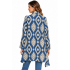 Cotton   Dimond cut  blue denim  lace  print  floral  open front Cardigan KD26133