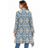 Cotton  and poly  Dimond lace light denim  floral print open front Cardigan KD26134