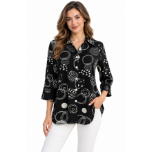 Women's Black and white  Artwork  Black Rock Shirt KH26191