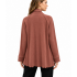 Women's Brown Two Button Decorative Pocket Open Front Jacket Cardigan KH26710