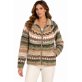 Women's Forest Green  Zip Sweater Jacket   KN26829