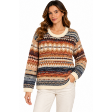 Women's Rose Round Neck Sweater Top  KN26832