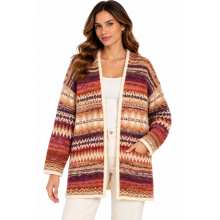 Women's Rust Orange Open Front Sweater Cardigan   KN26837