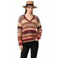 Women's Earth V neck Sweater Top  KN26838