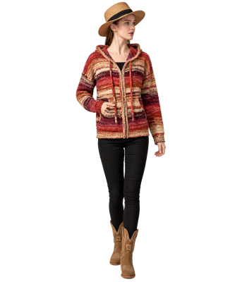 Women's Rust Super Soft Hood Sweater Zip Jacket  KN26842
