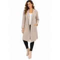 Women's Knit Relaxed Patch Pocket Open Front Long Cardigan Jacket KN26849