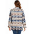 Women's Multi Color Dark Blue Aztec Open Front Sweater Cardigan KR26568