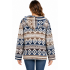 Women's Grey Aztec Zip Hood sweater Jacket KR26570