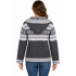 Grey and White Artwork Zip Hood Sweater Jacket  KR26571