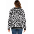 Black and White Leopard Zip Hood Sweater Jacket KR26573