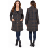Women's Brown Paid Jacket Coat KT26810