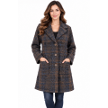 Women's Brown Paid Jacket Coat KT26810