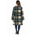 Women's Teal Multi Three Button Plaid Jacket Coat KT26812