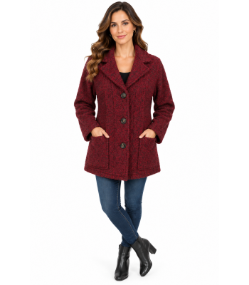 Women's Collar Three Button Plaid Holidays Jacket KT26817