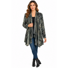 Women's Forest Green Burnout Open Front Cardigan KV26855