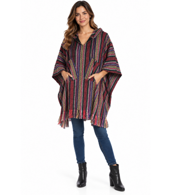 Cotton Two Pocket Fringe Hooded Pullover KTB443