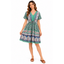 RAYON WOVEN SHORT DRESS KTB458