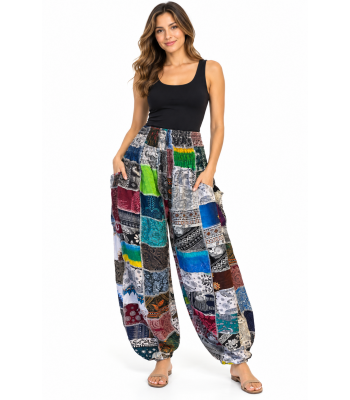 Rayon Multi Color Patch Smoky Pant KTB462 A